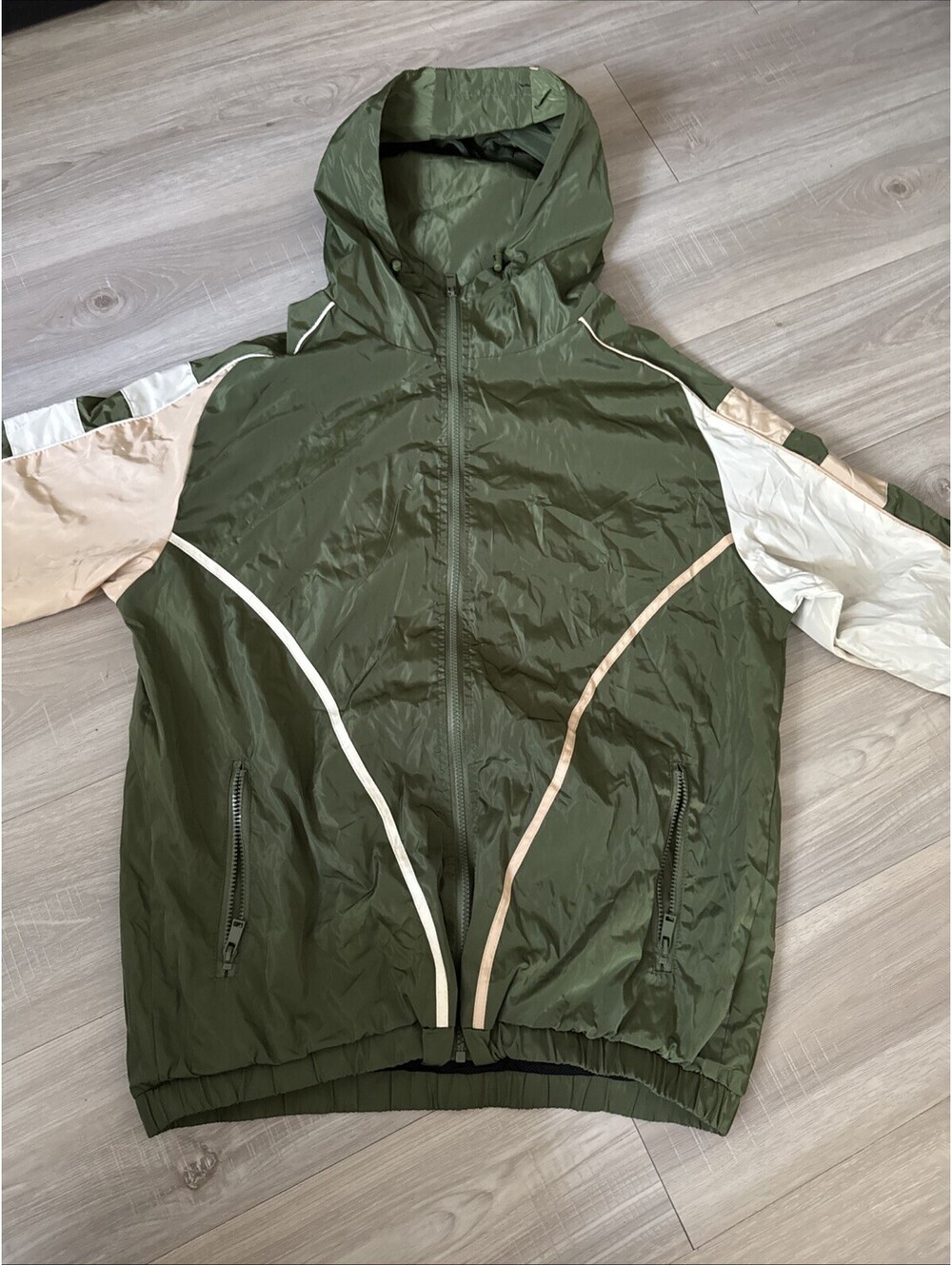 REBEL MINDS Olive Green Jacket Pants Set Windbreaker, Size XL